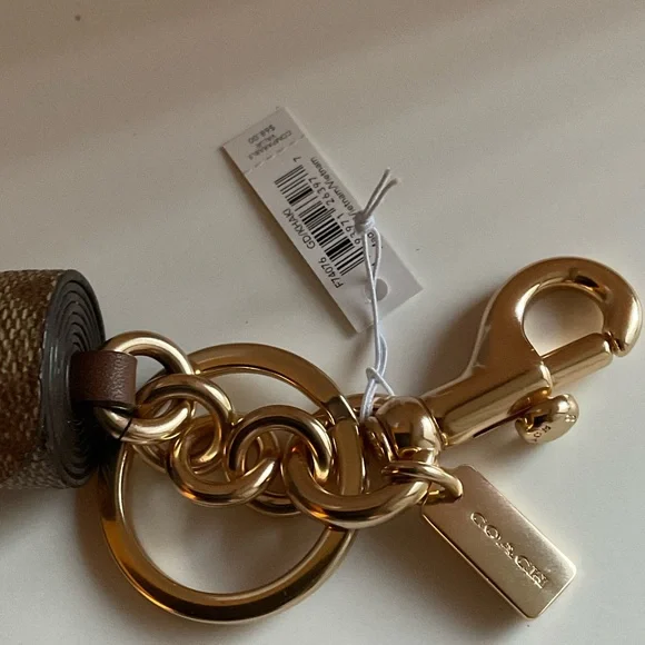 Coach Tan Leather Tassel Keychain - Picture 4 of 5